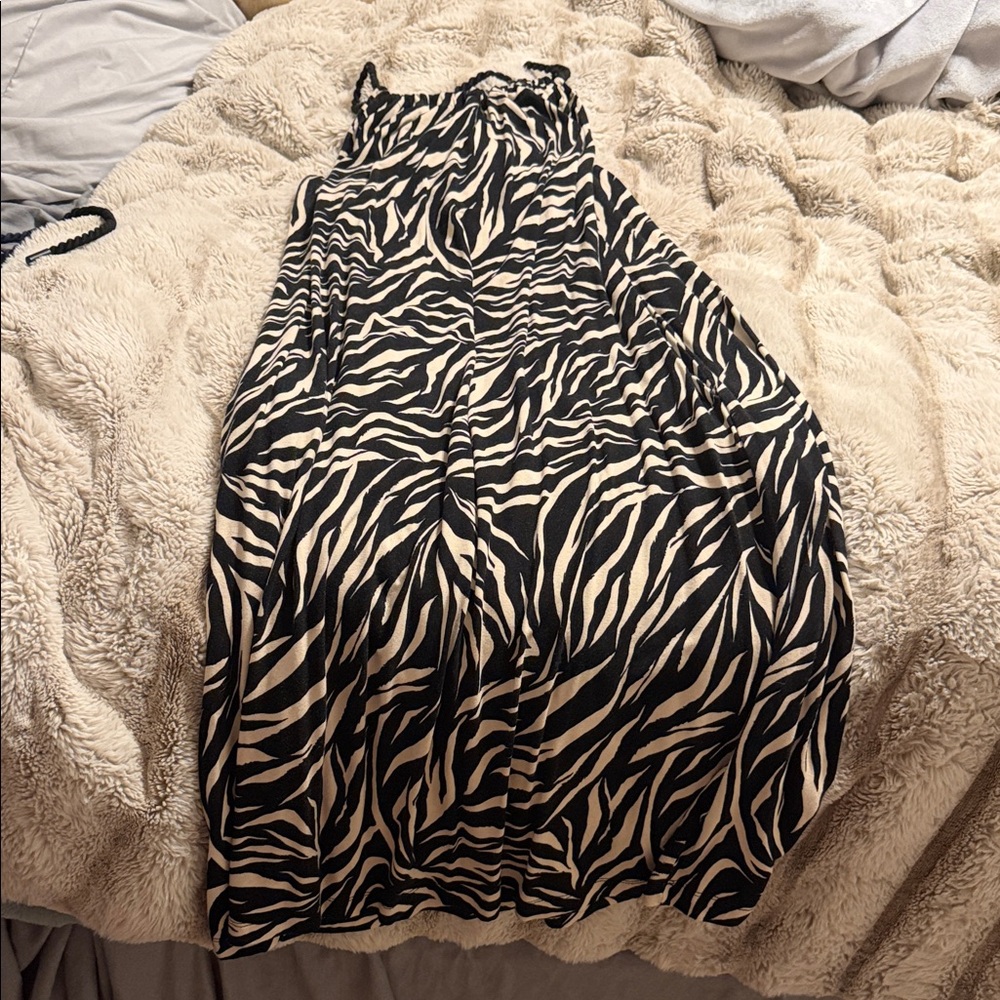 Time and tru Zebra Print dress - Black & Cream